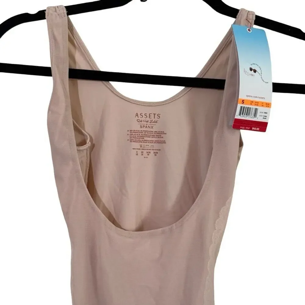 Assets Red Hot Label Spanx 1684 Rose Dust Luxe Lean Open Bust Tank Shaper Cami S